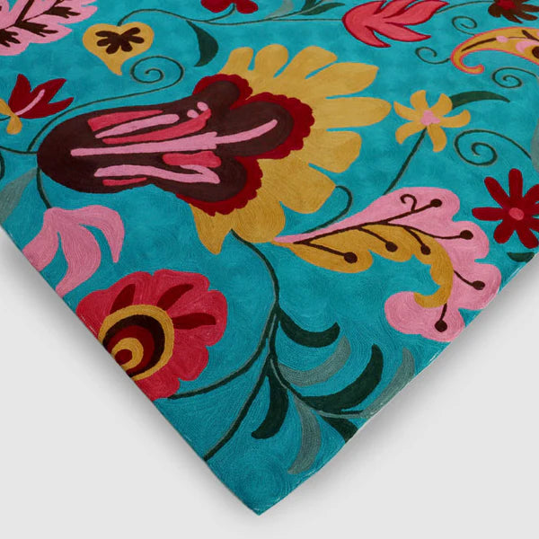 Ferozi Chainstitch Embroidered Rug