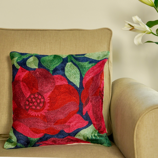 Midnight Blue Floral Cushion Cover