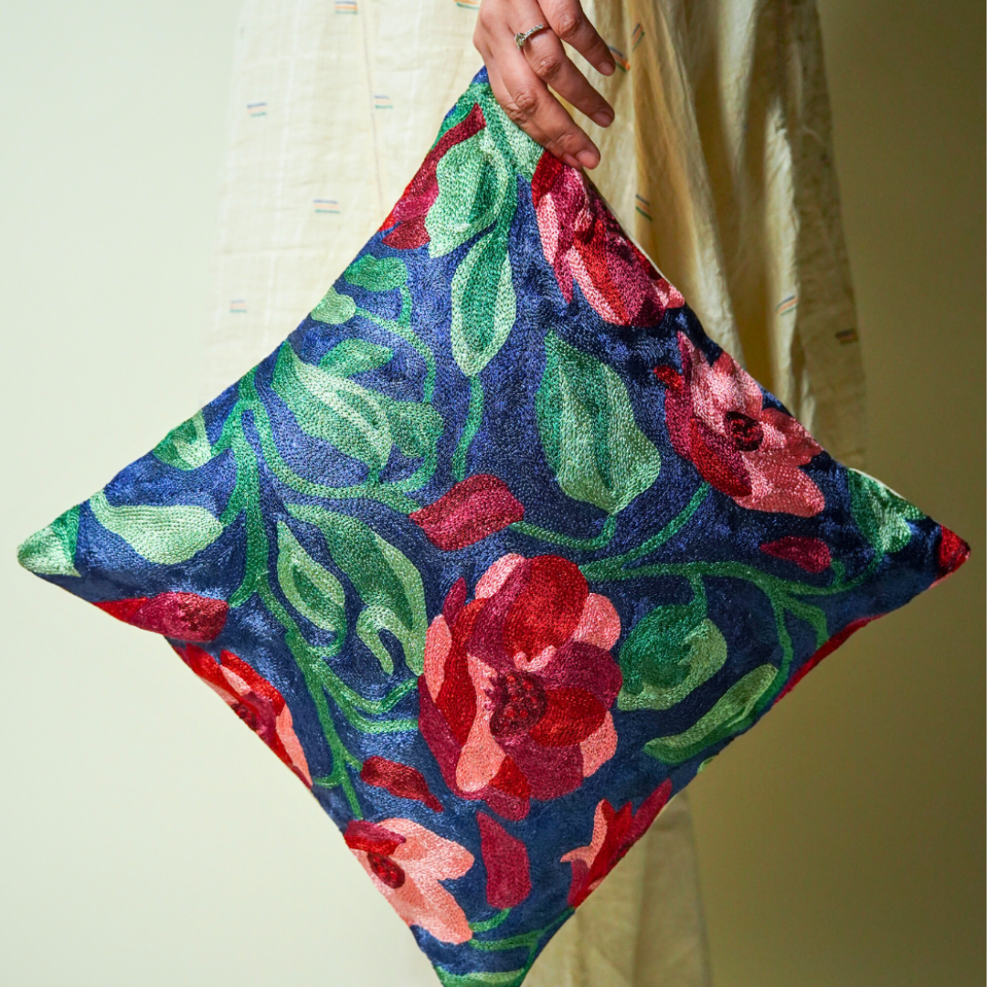 Midnight Blue Dense Forest  Cushion Cover