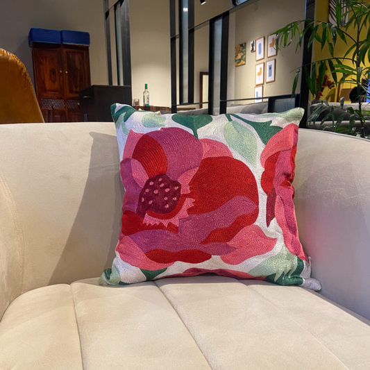 Pearl White Floral Cushion Cover