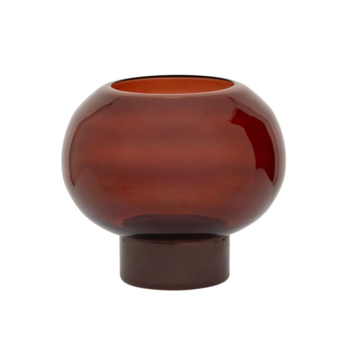 Deep Crimson Hand Blown Glass Vase