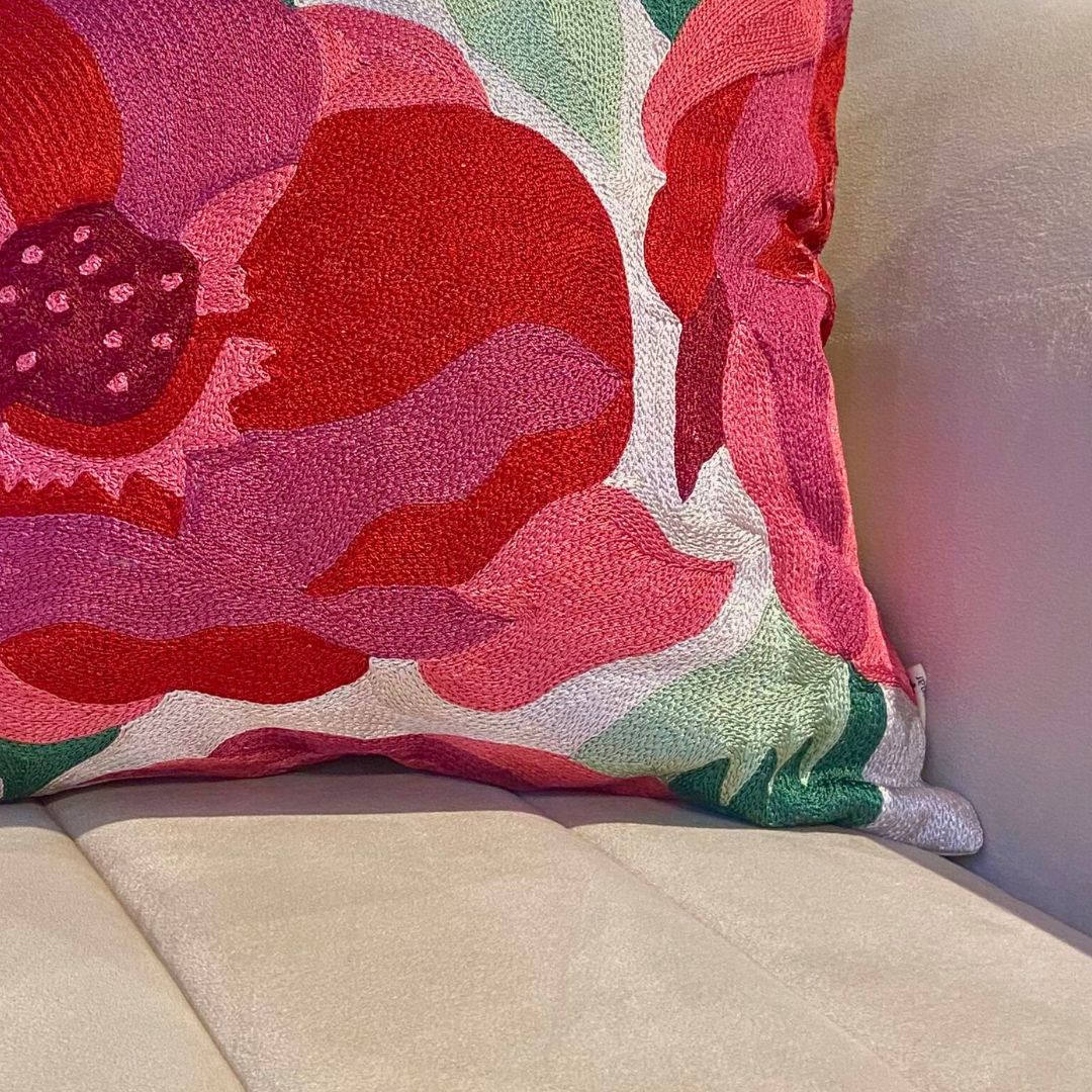 Pearl White Floral Cushion Cover